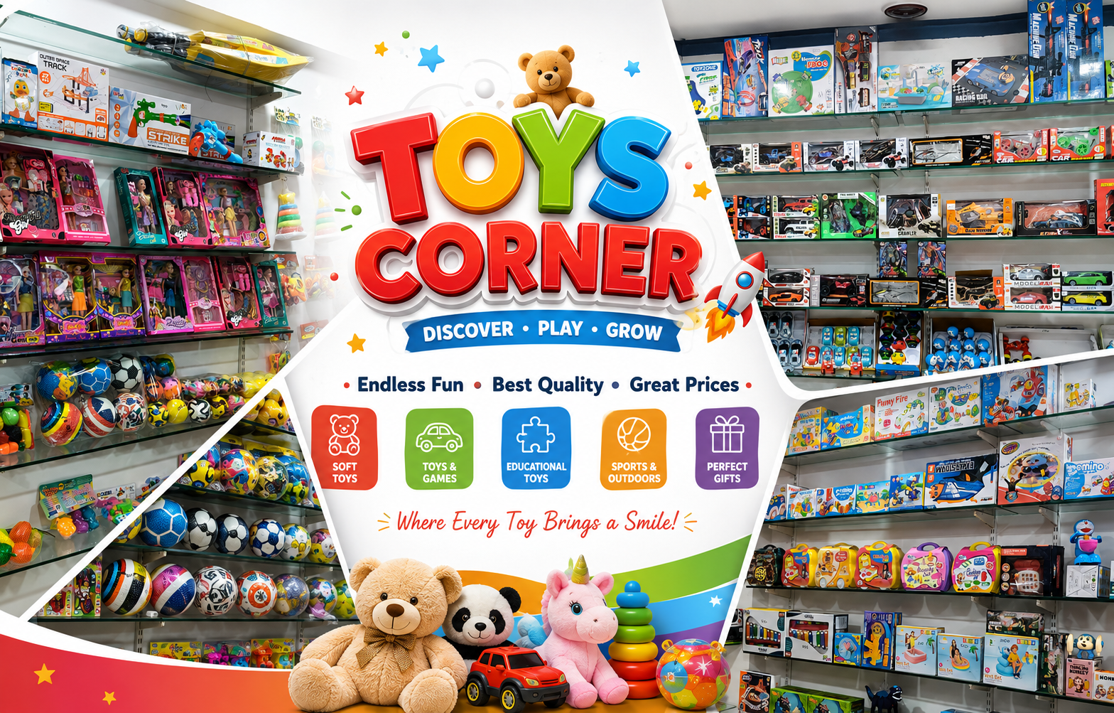 Colourful kids toys display
